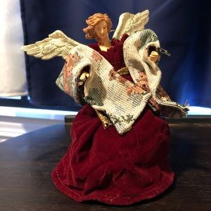 Velvet and Fabric Mache Angel
